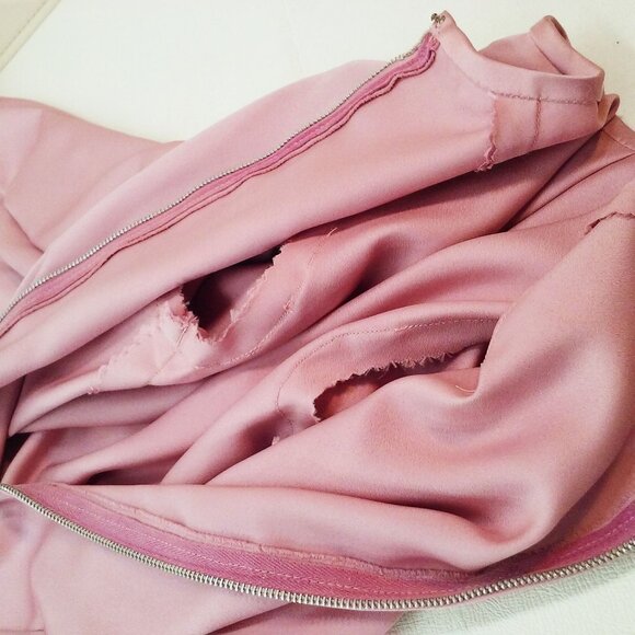 Vintage 50s-60s Quality Handmade Blouse Top S(6) Box-Pleat Fitted LSL Back-Zip - Picture 6 of 8